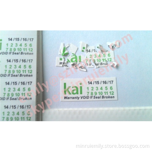 Custom Security Label Eggshell,warranty Security Seal Stickers With Dates,warranty Sticker Printing 
